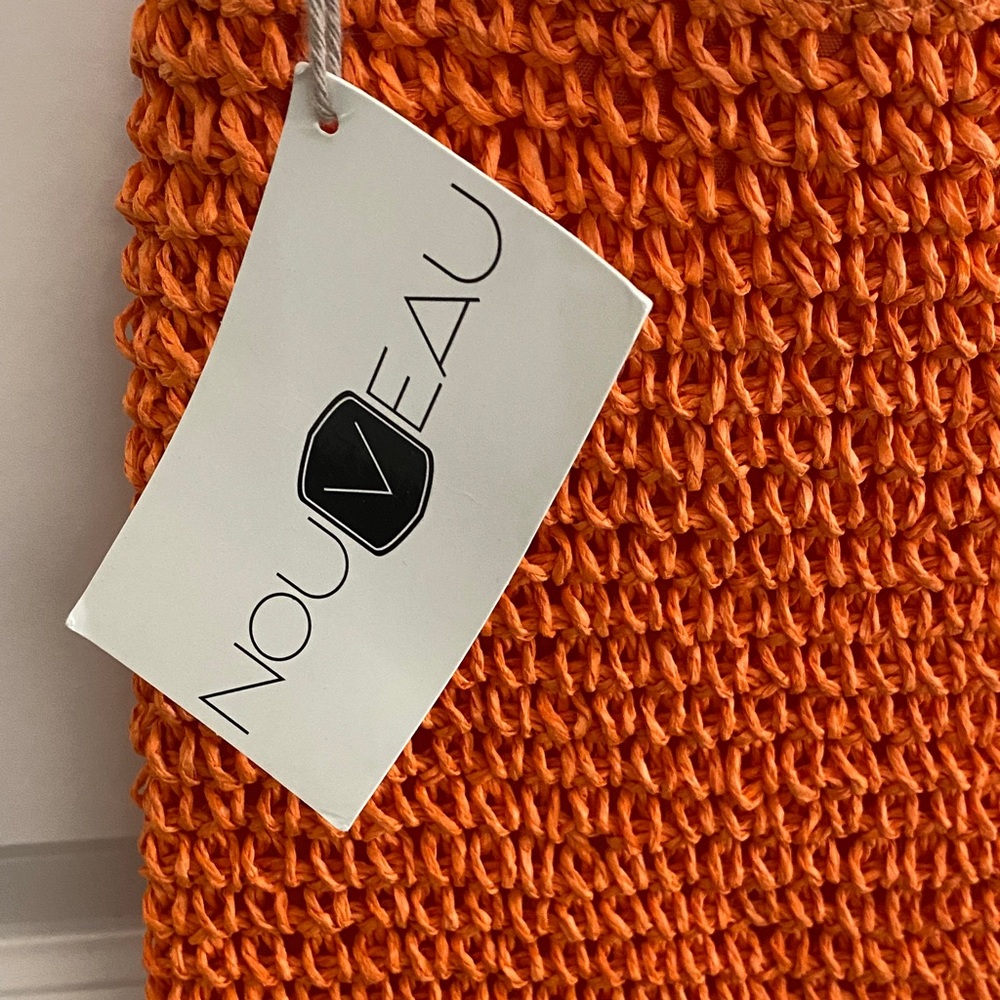 Orange Knit Crossbody Bag - Picture 2 of 5